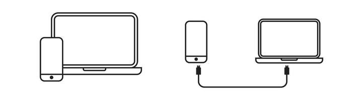 trasferimento file a partire dal smartphone per il computer portatile dispositivo vettore