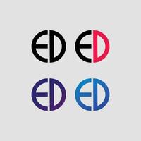 ed lettera logo modello vettoriale creativo forma moderna colorato monogramma cerchio logo logo azienda logo griglia