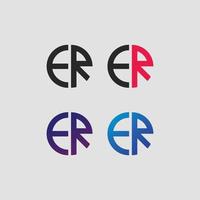 er lettera logo modello vettoriale creativo forma moderna colorato monogramma cerchio logo logo azienda logo griglia