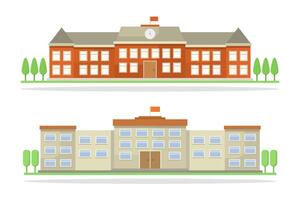 scuola edifici illustrato su bianca sfondo vettore