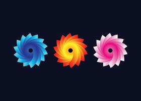 creativo e minimo astratto cerchio colorato fiore logo modello. moderno colorato fiore vettore