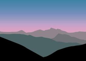 panoramico Visualizza di montagne. illustrato nel un' piatto stile. vettore