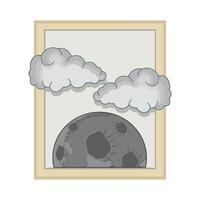 illustrazione di Luna e nube vettore