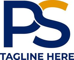 ps iniziale logo design vettore