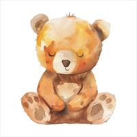 acquerello bambino orso. carino poco orso nel acquerello pittura stile. vettore
