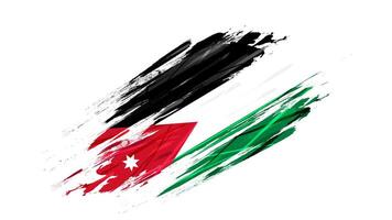 Giordania bandiera nel spazzola dipingere stile isolato su bianca sfondo vettore