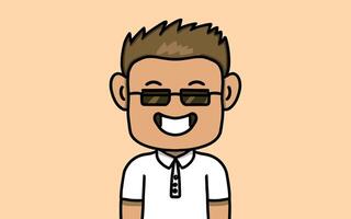 uomo con bicchieri cartone animato stile profilo avatar immagine vettore