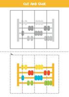 tagliare e colla gioco per bambini. carino cartone animato di legno abaco. vettore