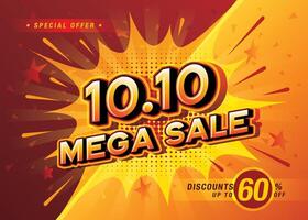 10.10 shopping giorno mega vendita bandiera modello design speciale offrire sconto, shopping bandiera modello vettore