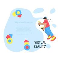 poster di realtà virtuale con un giocatore vettore