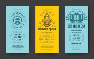 oktoberfest volantini o banner impostato Vintage ▾ tipografico design modelli illustrazione vettore