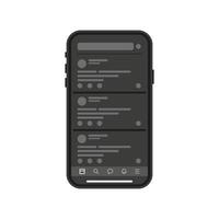 social network nello smartphone. illustrazione vettoriale in design piatto