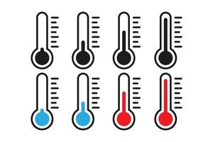 set di icone del termometro. illustrazione vettoriale