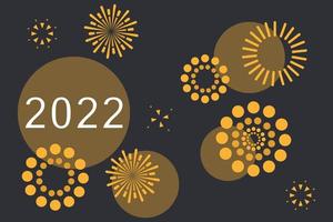felice nuovo anno 2022 illustrazione con fuochi d'artificio vettore