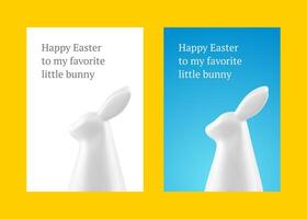 Pasqua coniglio fronzolo 3d saluto carta impostato design modello coniglietto personaggio realistico vettore