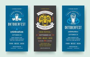 oktoberfest volantini o banner impostato Vintage ▾ tipografico design modelli illustrazione. vettore