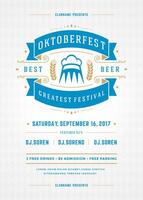 oktoberfest Festival manifesto evidenziazione birra, musica, e cibo vettore