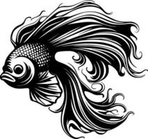 betta pesce, minimalista e semplice silhouette - illustrazione vettore