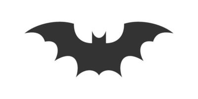 volante nero pipistrello indietro Visualizza silhouette con Aperto Ali Halloween creatura icona piatto vettore