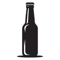 birra bottiglia silhouette su un' bianca sfondo vettore