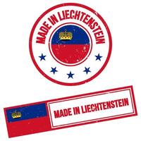 fatto nel Liechtenstein francobollo cartello grunge stile vettore