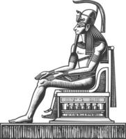singolo antico Egitto geroglifico uno simbolo Immagine utilizzando vecchio incisione stile vettore