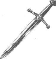 obsoleto arrugginito spada Immagine utilizzando vecchio incisione stile vettore