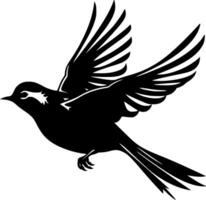 uccello - nero e bianca isolato icona - illustrazione vettore