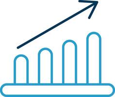 grafico bar linea blu Due colore icona vettore