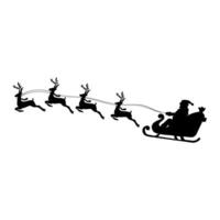 Santa Claus slitta silhouette vettore