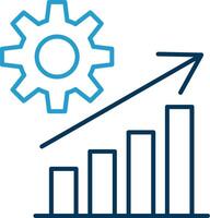crescita linea blu Due colore icona vettore