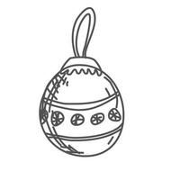 scarabocchi e schizzi disegnati a mano della palla di natale vettore