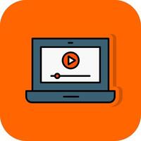 il computer portatile pieno arancia sfondo icona vettore