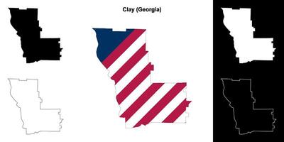 argilla contea, Georgia schema carta geografica impostato vettore