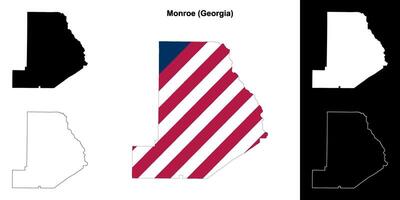monroe contea, Georgia schema carta geografica impostato vettore