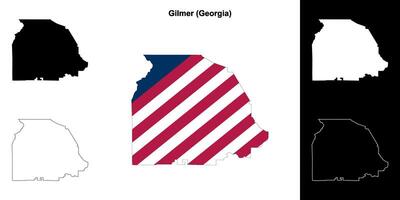 doratore contea, Georgia schema carta geografica impostato vettore