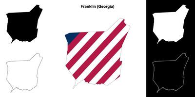 Franklin contea, Georgia schema carta geografica impostato vettore
