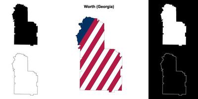 di valore contea, Georgia schema carta geografica impostato vettore