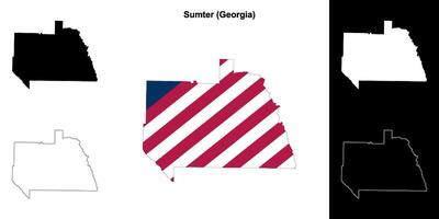 estate contea, Georgia schema carta geografica impostato vettore