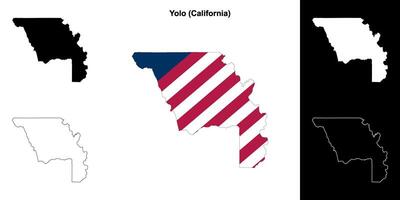 yolo contea, California schema carta geografica impostato vettore