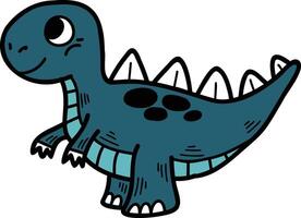 un' cartone animato dinosauro con un' Sorridi su suo viso vettore