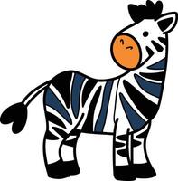 un' cartone animato zebra con un' blu banda su suo indietro vettore