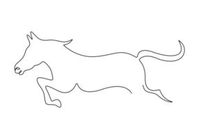 cavallo continuo uno linea disegno di premio illustrazione vettore