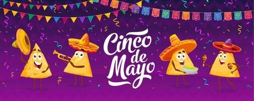 cinco de mayo vacanza, messicano nachos su palcoscenico vettore