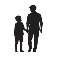 padre e figlio padri giorno silhouette vettore