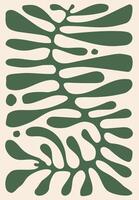 astratto pianta foglia fiori Groovy arte sfondo. moderno minimalista scarabocchio sfondo di biologico foglie, semplice naturale forme. design per sfondo, Stampa, cartolina, coperchio, modello, striscione. vettore