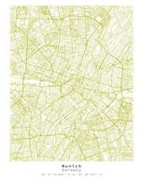 Monaco di Baviera, Germania, città centro urbano dettaglio strade strade carta geografica , elemento modello Immagine vettore