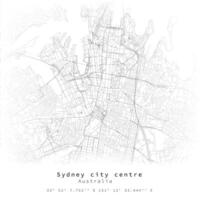 sydney città centro, Australia,urbano dettaglio strade strade carta geografica , elemento modello Immagine vettore