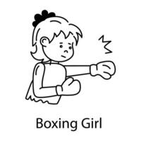 di moda boxe ragazza vettore