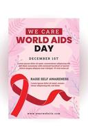 modello di poster della giornata mondiale dell'aids vettore